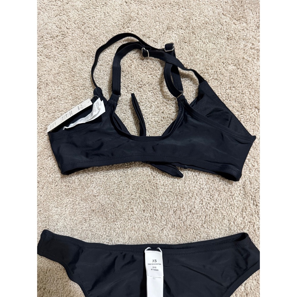 Cupshe Black Front Knot Two Piece Bikini Set XS‎ DAA12C3D007AA New With Tags - Picture 5 of 5
